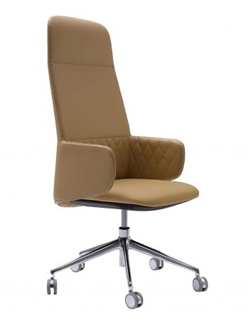 Крісло QUINTI SEDUTE DEEP DIAMOND для керівника, шкіряне