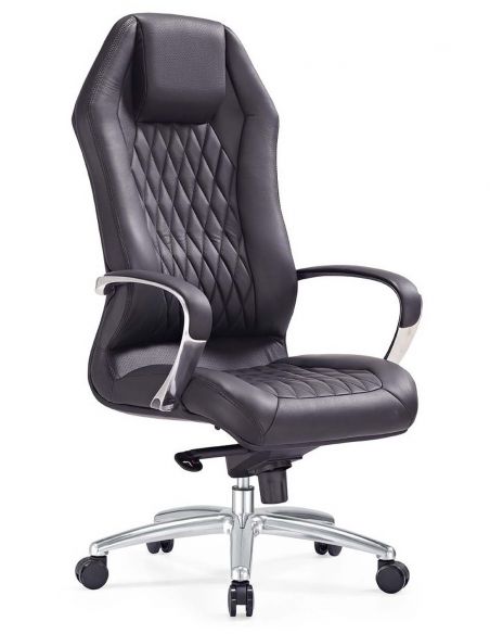Крісло керівника шкіряне F103 BL, ЧОРНЕ