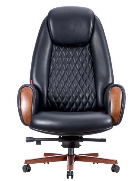 Крісло керівника шкіряне БОЇНГ BL, ЧОРНЕ