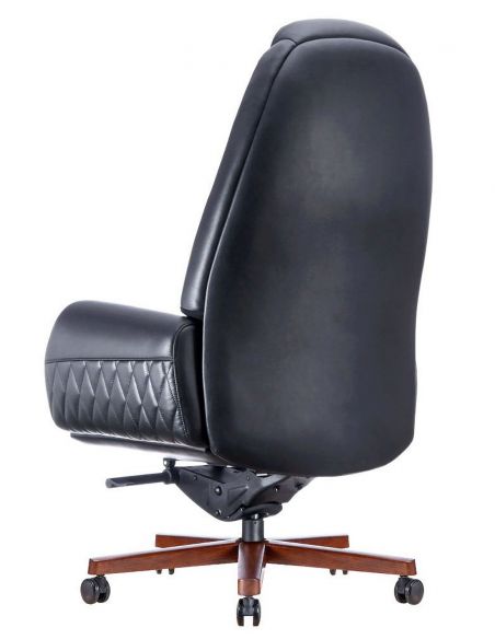 Крісло керівника шкіряне БОЇНГ BL, ЧОРНЕ