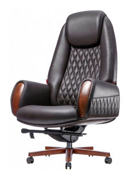 Крісло керівника шкіряне БОЇНГ BRL, КОРИЧНЕВЕ