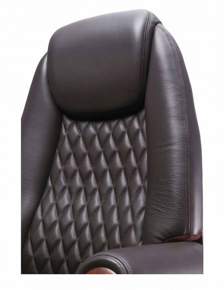 Крісло керівника шкіряне БОЇНГ BRL, КОРИЧНЕВЕ