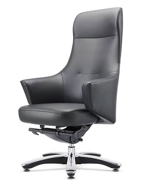 Крісло керівника шкіряне A1904, ЧОРНА ШКІРА