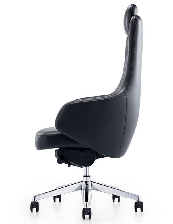 Крісло керівника шкіряне A1518, ЧОРНА ШКІРА