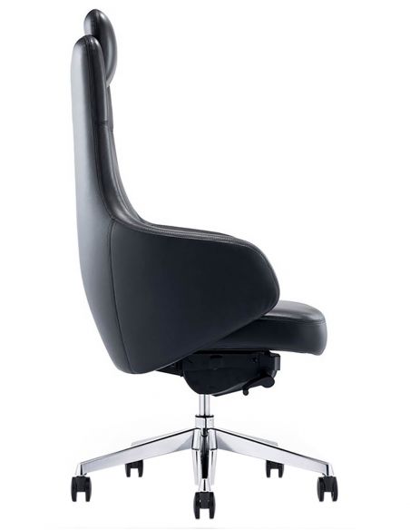 Крісло керівника шкіряне A1518, ЧОРНА ШКІРА
