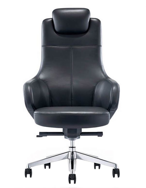 Крісло керівника шкіряне A1518, СІРА ШКІРА