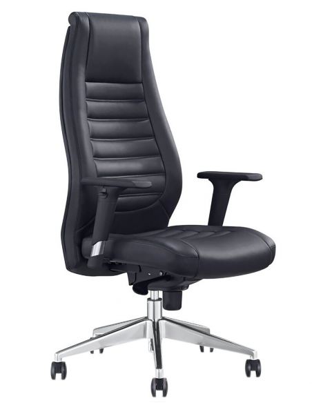 Крісло керівника A1802, ЕКОШКІРА, ЧОРНЕ