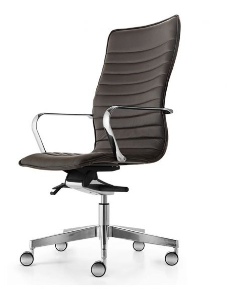 Крісло QUINTI SEDUTE ICE для відвідувача, шкіряне