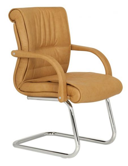 Крісло QUINTI SEDUTE APOLLO для відвідувачів, шкіряне, на полозах