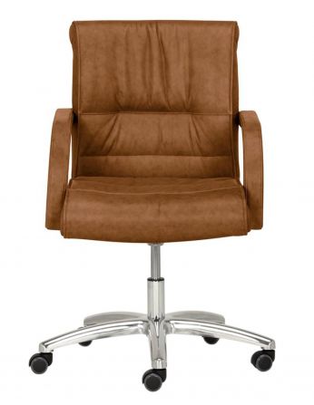 Крісло QUINTI SEDUTE APOLLO для відвідувачів, шкіряне, на колесах 2