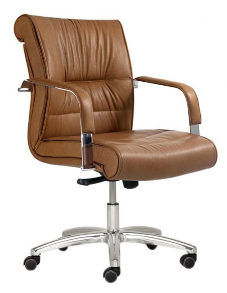 Крісло QUINTI SEDUTE APOLLO для відвідувачів, шкіряне, на колесах