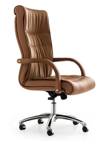 Крісло QUINTI SEDUTE APOLLO для відвідувачів, шкіряне, на колесах