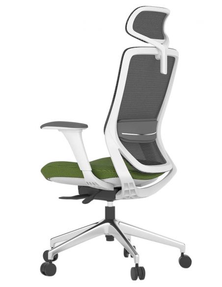 Крісло KRESLALUX SWIFT GHW GREEN ALU, офісне, білий корпус