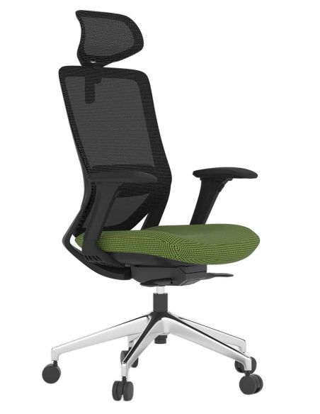 Крісло KRESLALUX SWIFT GHB GREEN ALU, офісне, спинка сітка