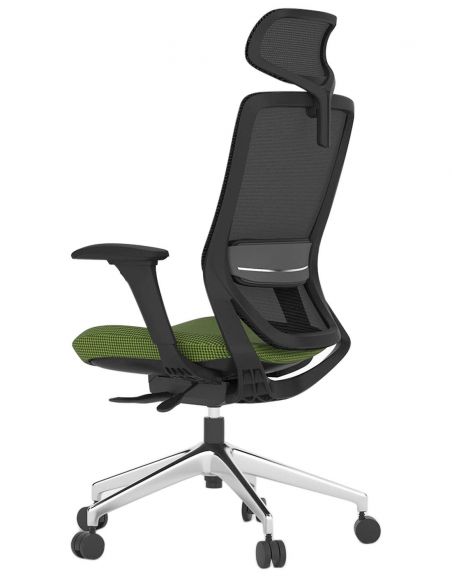 Крісло KRESLALUX SWIFT GHB GREEN ALU, офісне, спинка сітка