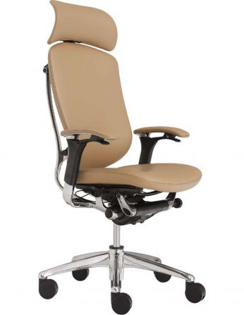 Крісло Okamura Contessa для керівника шкіряне з підголовником