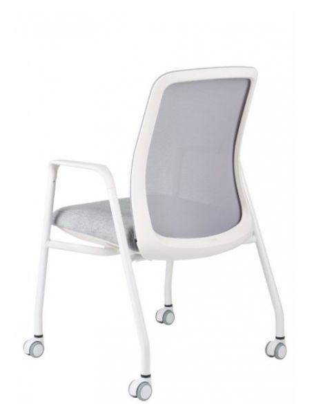 КРІСЛО СТІЛЕЦЬ ДЛЯ ВІДВІДУВАЧА GROSPOL AXEL З КОЛЕСАМИ, БІЛИЙ КОРПУС