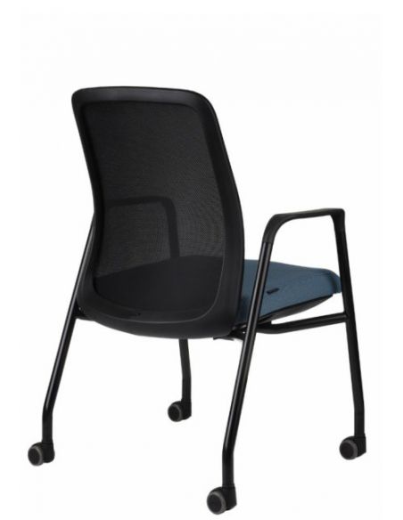 КРІСЛО СТІЛЕЦЬ ДЛЯ ВІДВІДУВАЧА GROSPOL AXEL З КОЛЕСАМИ, ЧОРНИЙ КОРПУС