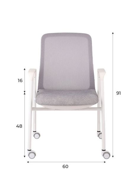 КРІСЛО СТІЛЕЦЬ ДЛЯ ВІДВІДУВАЧА GROSPOL AXEL З КОЛЕСАМИ, ЧОРНИЙ КОРПУС