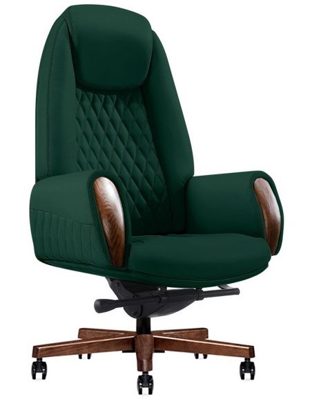 КРІСЛО БОЇНГ GL ДЛЯ КЕРІВНИКА, ЗЕЛЕНЕ, ШКІРЯНЕ