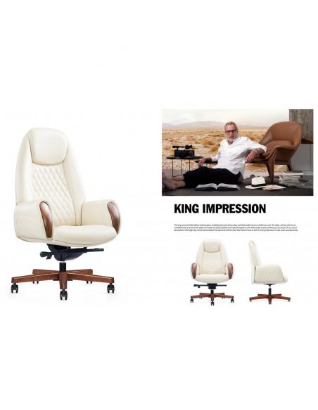 КРІСЛО БОЇНГ GL ДЛЯ КЕРІВНИКА, ЗЕЛЕНЕ, ШКІРЯНЕ