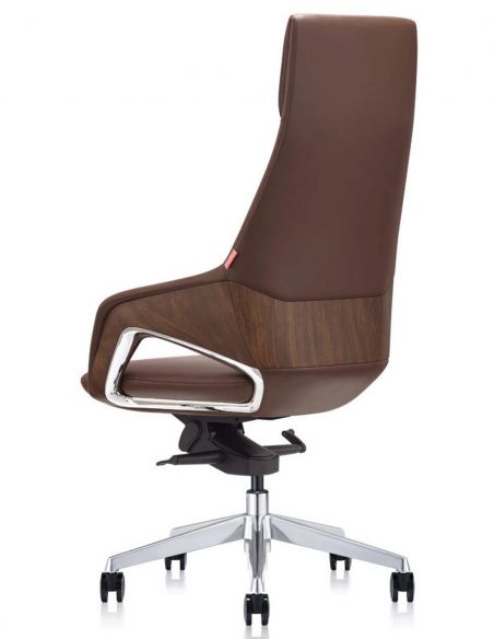КРІСЛО КЕРІВНИКА ШКІРЯНЕ FK005, КЛАСИЧНЕ, КОРИЧНЕВЕ