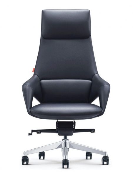 КРІСЛО КЕРІВНИКА ШКІРЯНЕ FK005, КЛАСИЧНЕ, ЧОРНЕ