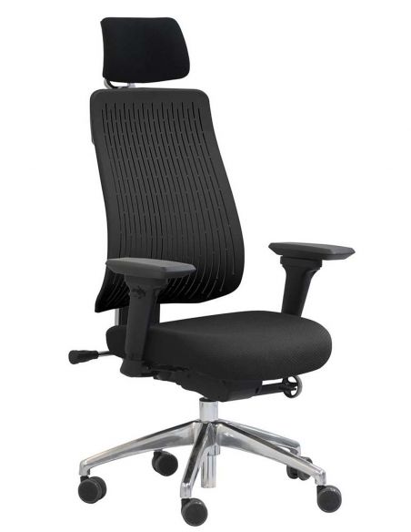 КРІСЛО COMF-PRO TRULY BLACK, ЕРГОНОМІЧНЕ, З ПІДГОЛІВНИКОМ