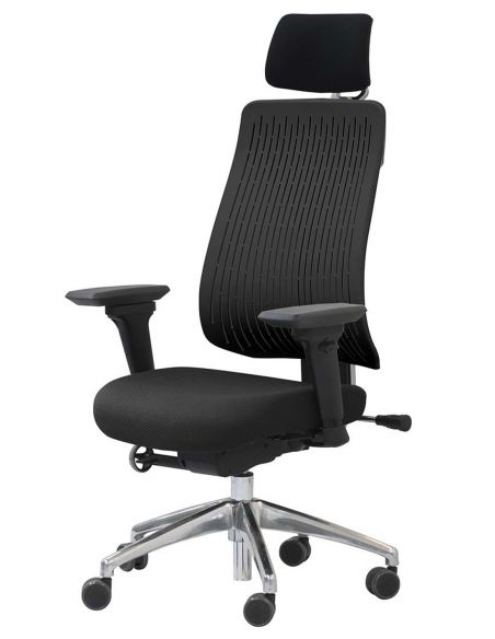 КРІСЛО COMF-PRO TRULY BLACK, ЕРГОНОМІЧНЕ, З ПІДГОЛІВНИКОМ