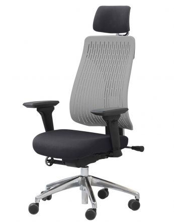 КРІСЛО COMF-PRO TRULY GREY, ЕРГОНОМІЧНЕ, З ПІДГОЛІВНИКОМ 2