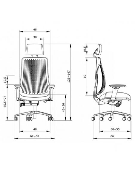 КРІСЛО COMF-PRO TRULY GREY, ЕРГОНОМІЧНЕ, З ПІДГОЛІВНИКОМ