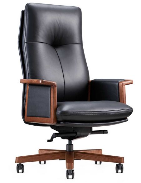 КРІСЛО PULMANN A2262 ДЛЯ КЕРІВНИКА, ШКІРЯНЕ, ЧОРНИЙ КОЛІР