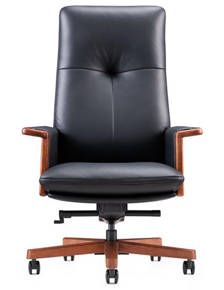 КРІСЛО PULMANN A2262 ДЛЯ КЕРІВНИКА, ШКІРЯНЕ, ЧОРНИЙ КОЛІР