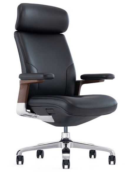 КРІСЛО ROVER FK006-A ДЛЯ КЕРІВНИКА, ШКІРЯНЕ, ЧОРНЕ