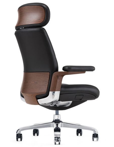 КРІСЛО ROVER FK006-A ДЛЯ КЕРІВНИКА, ШКІРЯНЕ, ЧОРНЕ