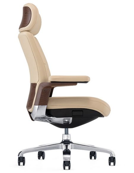 КРІСЛО ROVER FK006-A ДЛЯ КЕРІВНИКА, ШКІРЯНЕ, БЕЖЕВЕ