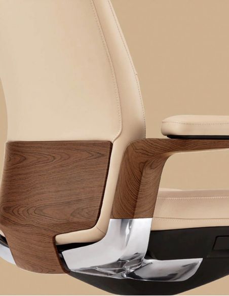 КРІСЛО ROVER FK006-A ДЛЯ КЕРІВНИКА, ШКІРЯНЕ, БЕЖЕВЕ