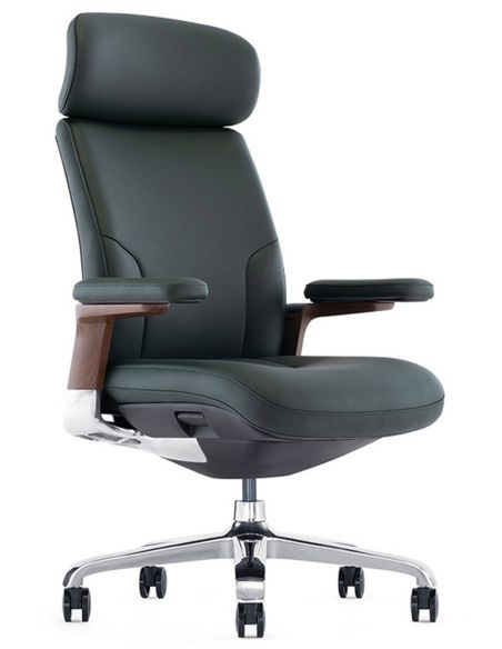 КРІСЛО ROVER FK006-A ДЛЯ КЕРІВНИКА, ШКІРЯНЕ, ЗЕЛЕНЕ