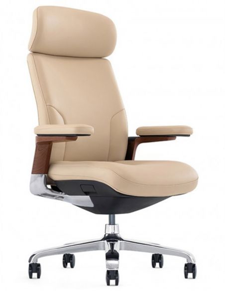 КРІСЛО ROVER FK006-A ДЛЯ КЕРІВНИКА, ШКІРЯНЕ, БЕЖЕВЕ