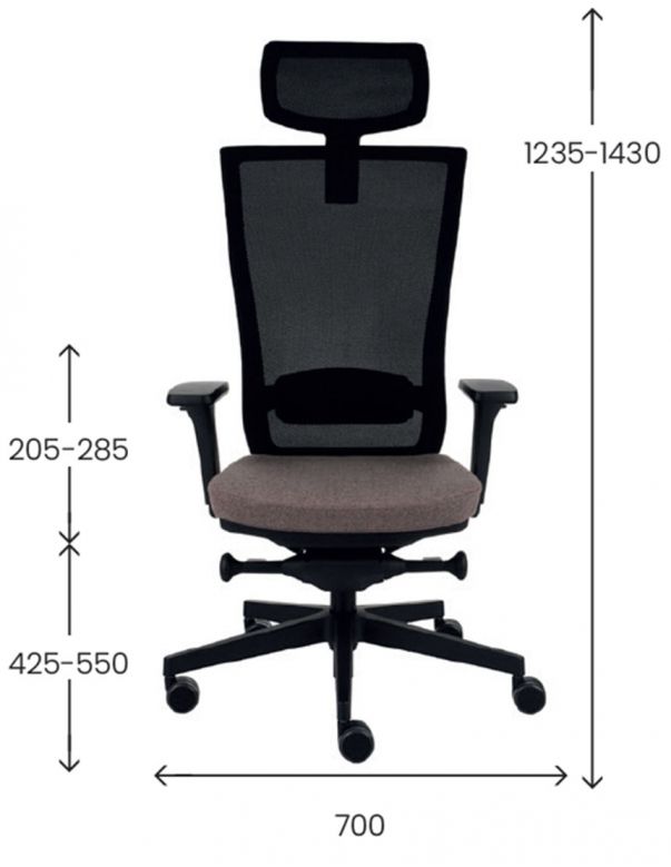 КРІСЛО GROSPOL MARTI BS HD BLACK,...