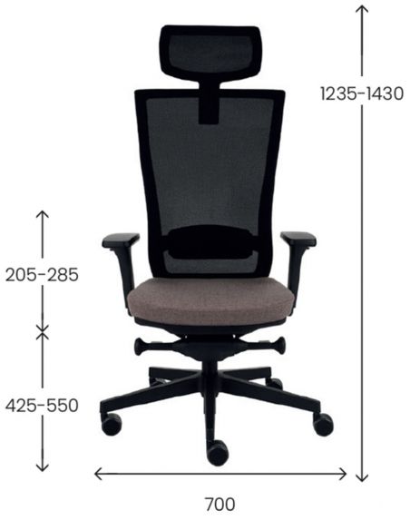 КРІСЛО GROSPOL MARTI BS HD BLACK, ергономічне