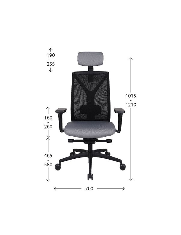 КРІСЛО GROSPOL VALIO BS HD BLACK,...