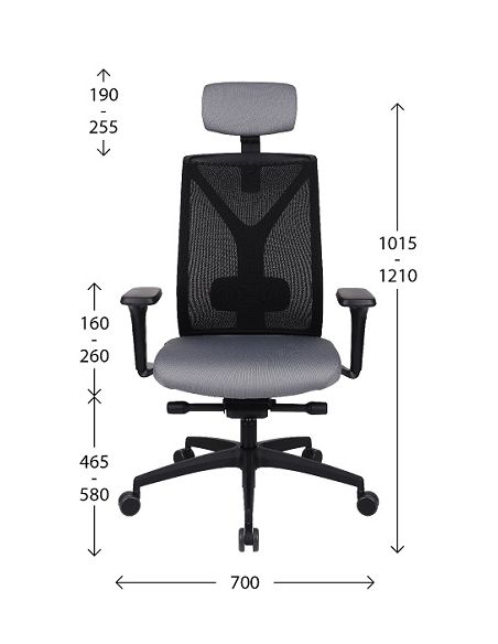 КРІСЛО GROSPOL VALIO BS HD BLACK, ергономічне