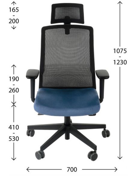 КРІСЛО GROSPOL COCO BS HD BLACK ДЛЯ ОПЕРАТОРА