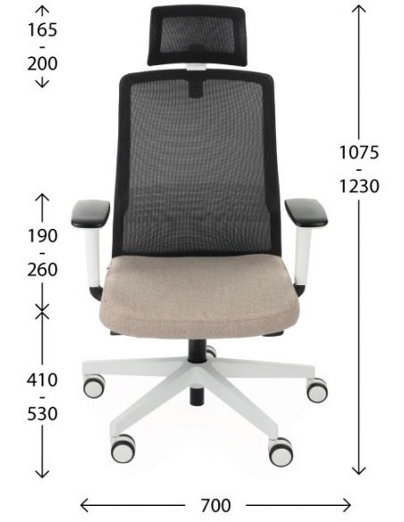 КРІСЛО GROSPOL COCO WS HD WHITE ДЛЯ ОПЕРАТОРА