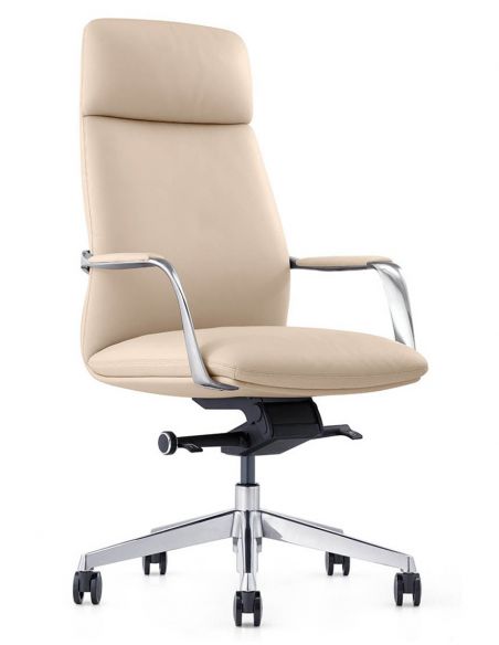 Крісло керівника шкіряне A2216 БЕЖЕВА ШКІРА