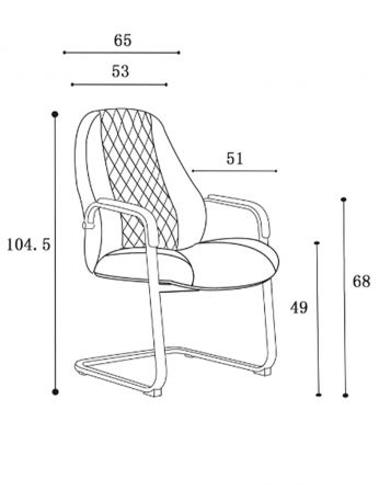 КРІСЛО F385 BL ДЛЯ ВІДВІДУВАЧА, шкіряне, чорний колір 2