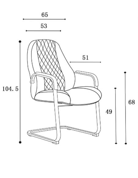 КРІСЛО F385 WL ДЛЯ ВІДВІДУВАЧА, шкіряне, світло-коричневий  колір