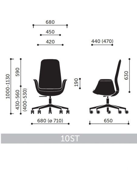 КРІСЛО ELLIE PRO 10ST LIGHT GREY, тканинне, з високою спинкою