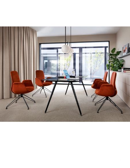 КРІСЛО PROFIM ELLIE PRO 20V3 BLACK для відвідувача, тканинне з низькою спинкою